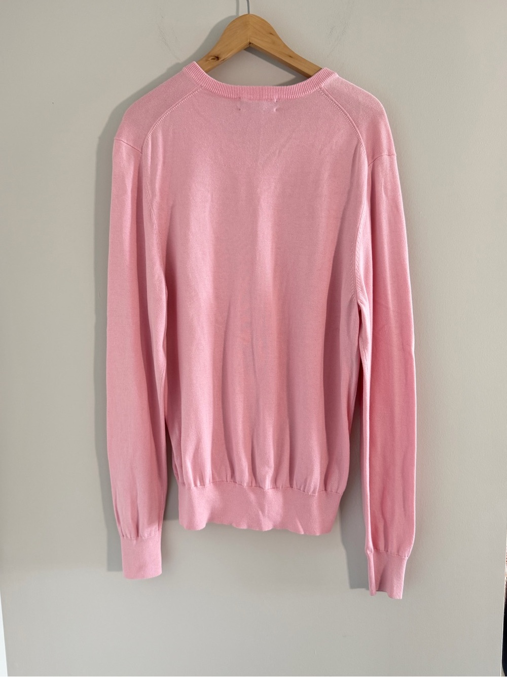 Brooks Brothers Mens L Supima Cotton Sweater Pink V Neck Pullover Preppy - Picture 8 of 10